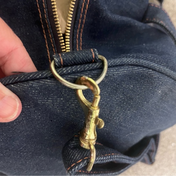 Denim Duffle Bag Vintage Made in Hong Kong - Picture 8 of 9